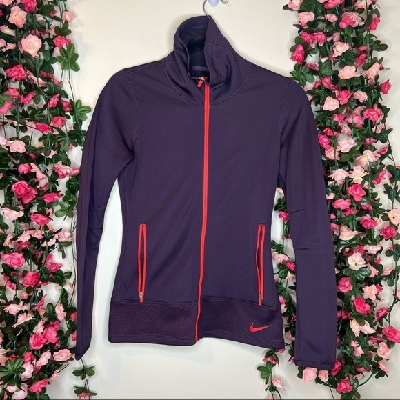 🌹Nike Golf Purple Thermal Full Zip Jacket Womens XS Sports Fitness Running - Picture 1 of 7